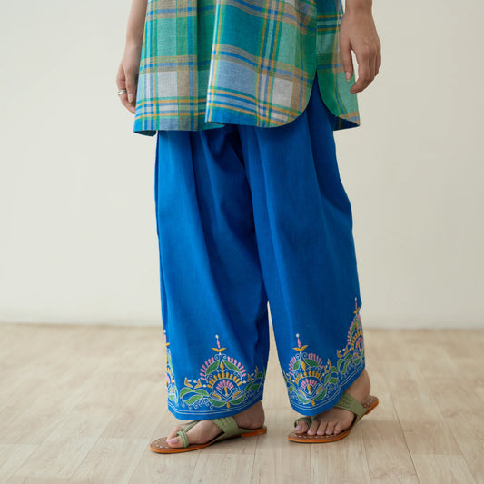 Lemon Drop Embroidered Farshi Cotton Slub Coord Set - Multicolour