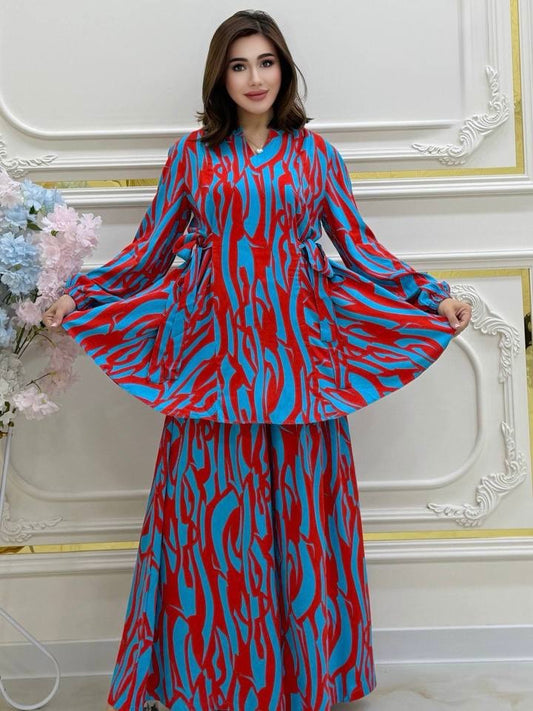 Monochrome Muse Printed Flared Kurta & Palazzo Set