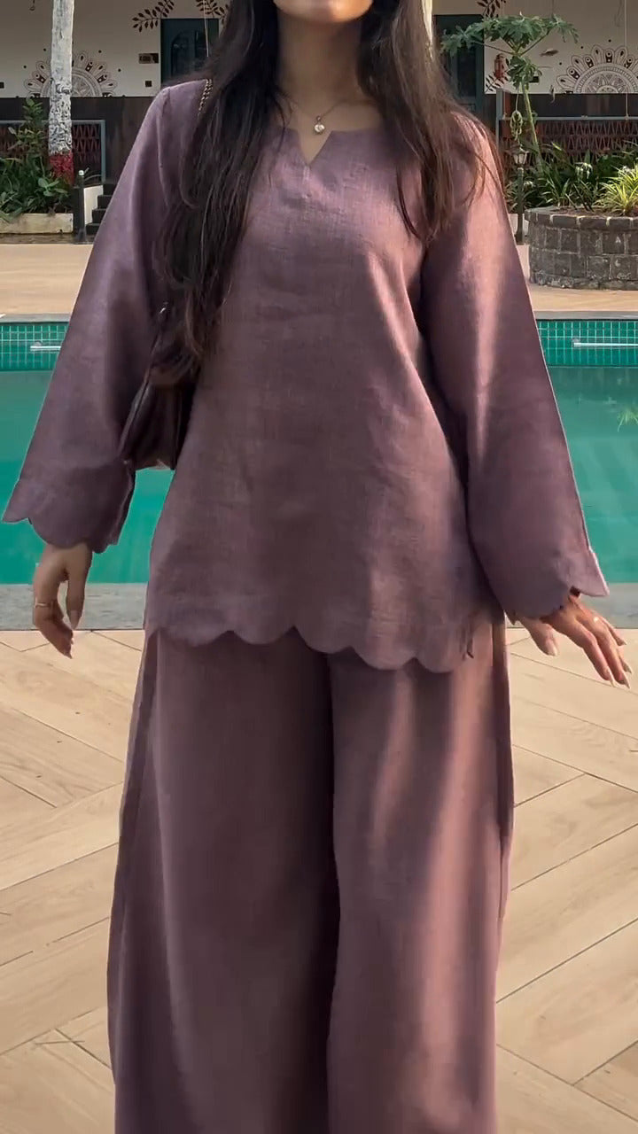 Dusty Mauve Muse Premium Linen Co-Ord Set