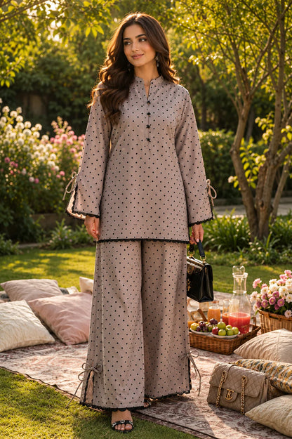Zivah Polka Dot Kurta & Palazzo Co-ord Set
