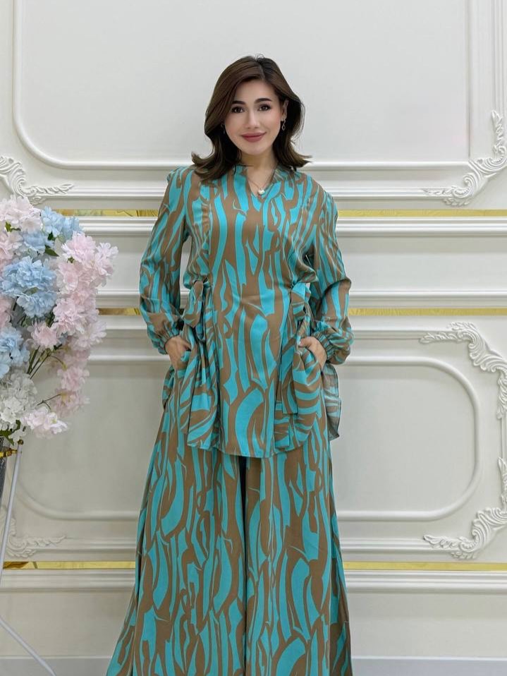 Monochrome Muse Printed Flared Kurta & Palazzo Set
