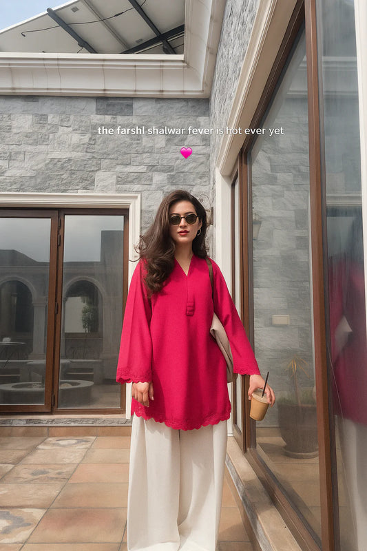 Kinza Pink Grace Farshi Set