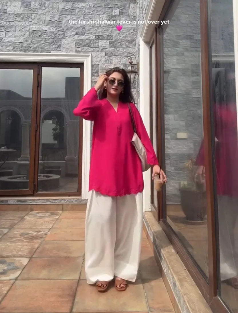 Kinza Pink Grace Farshi Set