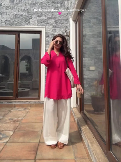 Kinza Pink Grace Farshi Set