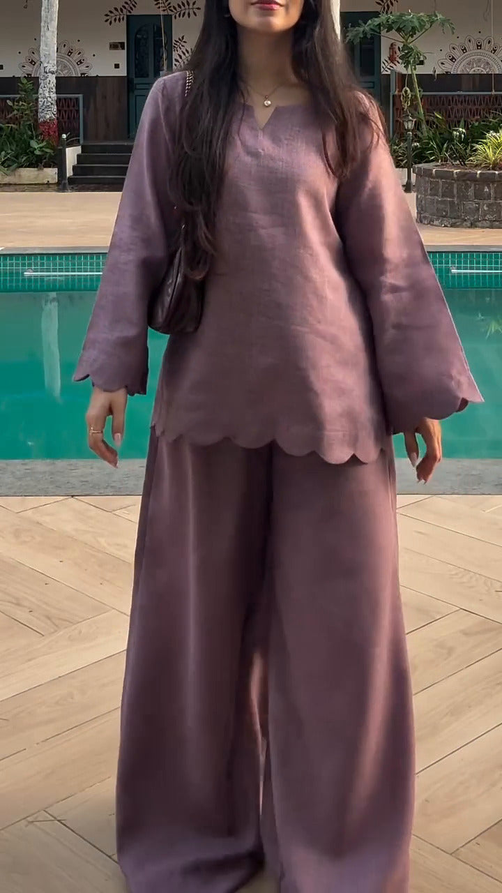 Dusty Mauve Muse Premium Linen Co-Ord Set
