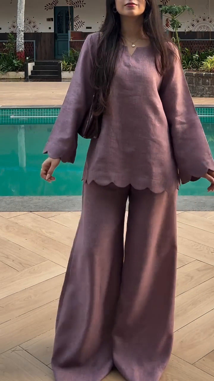 Dusty Mauve Muse Premium Linen Co-Ord Set