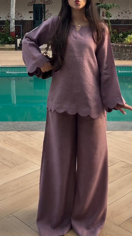 Dusty Mauve Muse Premium Linen Co-Ord Set