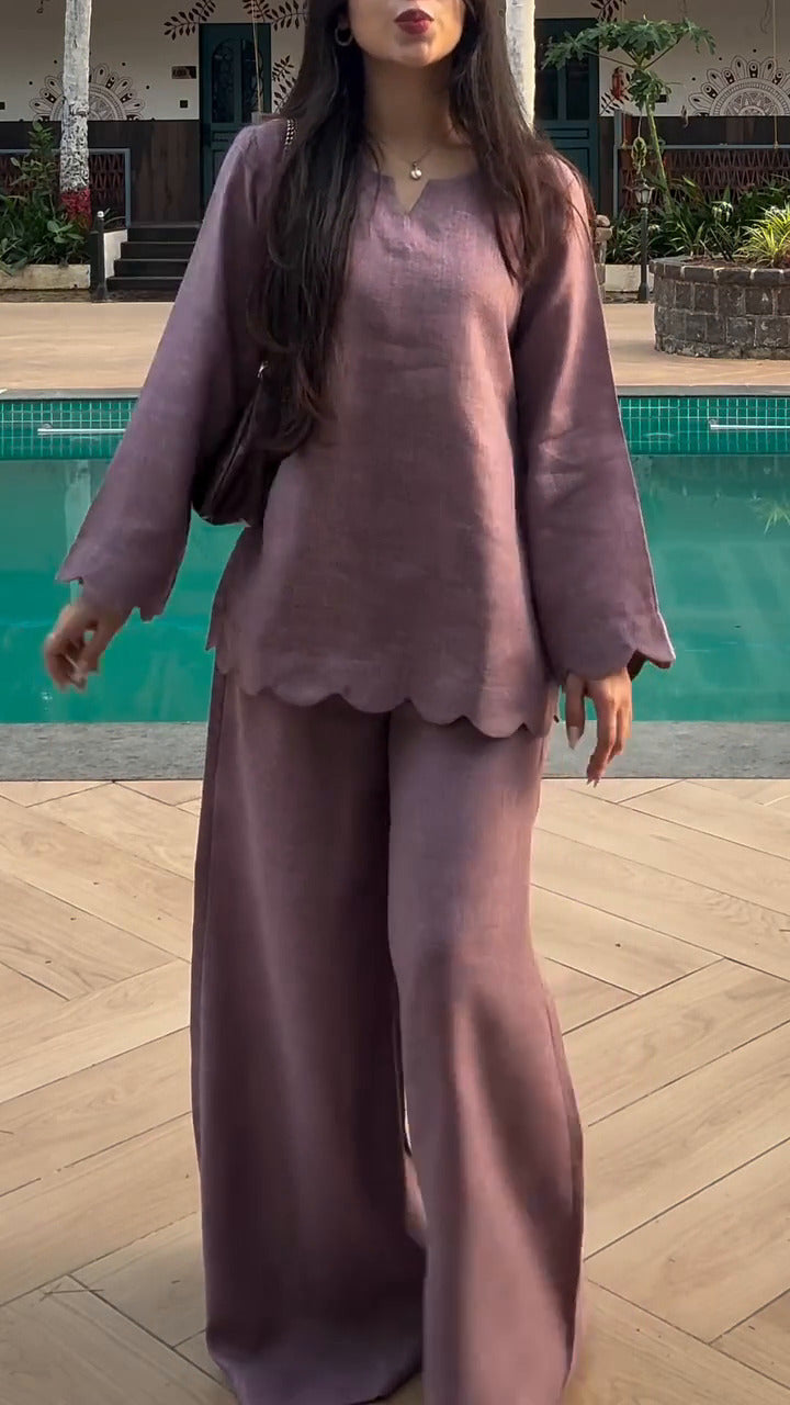 Dusty Mauve Muse Premium Linen Co-Ord Set