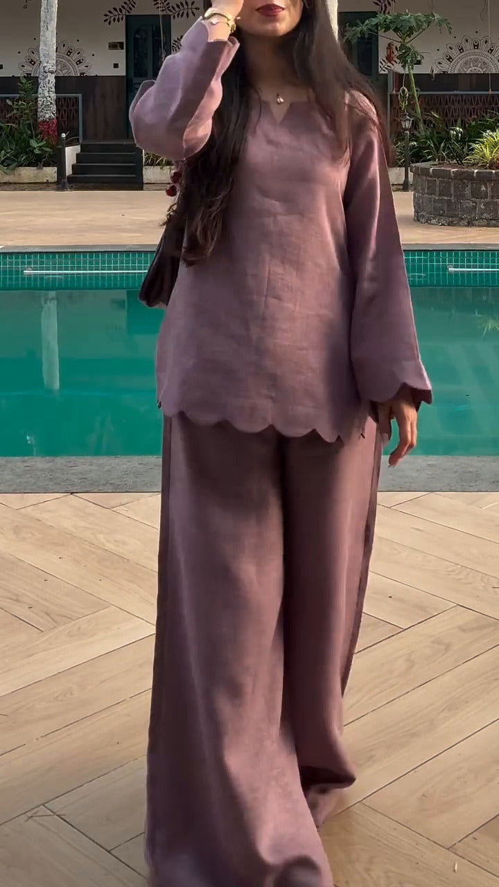 Dusty Mauve Muse Premium Linen Co-Ord Set