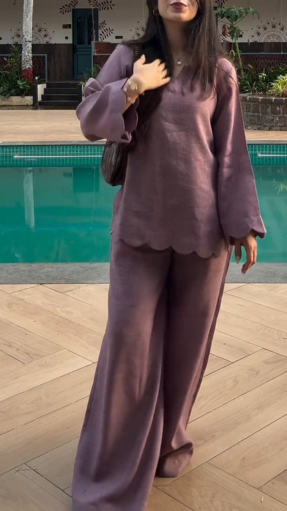 Dusty Mauve Muse Premium Linen Co-Ord Set