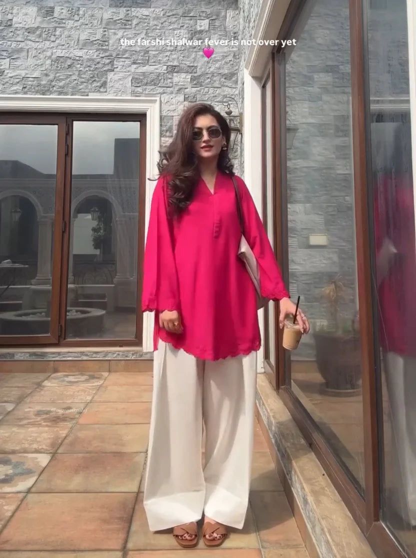 Kinza Pink Grace Farshi Set
