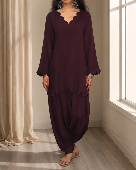 Rangrez Plum Ethnic Kurta Set