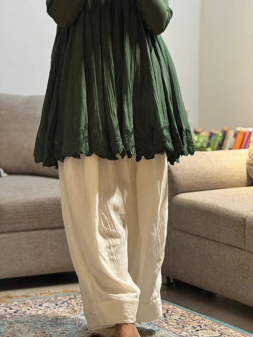 Hania Olive green Emerald Flair Salwar Suit