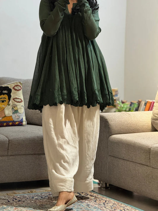 Hania Olive green Emerald Flair Salwar Suit