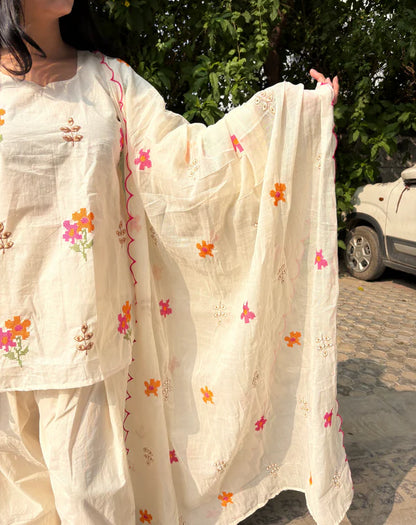 Suhani Cream Floral Salwar Set