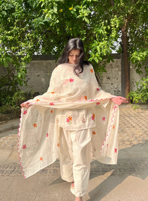 Suhani Cream Floral Salwar Set