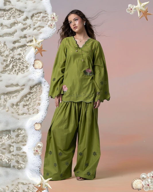 Arohi Floral Embroidered Kurta with Patiala Salwar Set