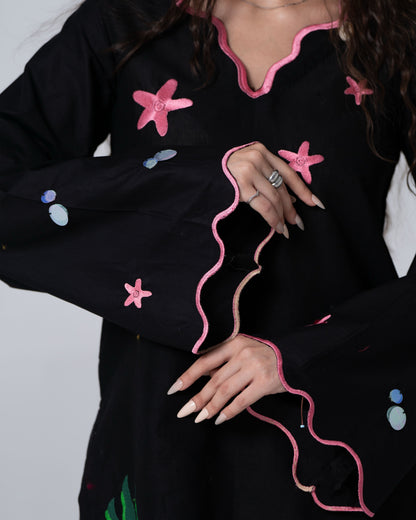 Arohi Floral Embroidered Kurta with Patiala Salwar Set