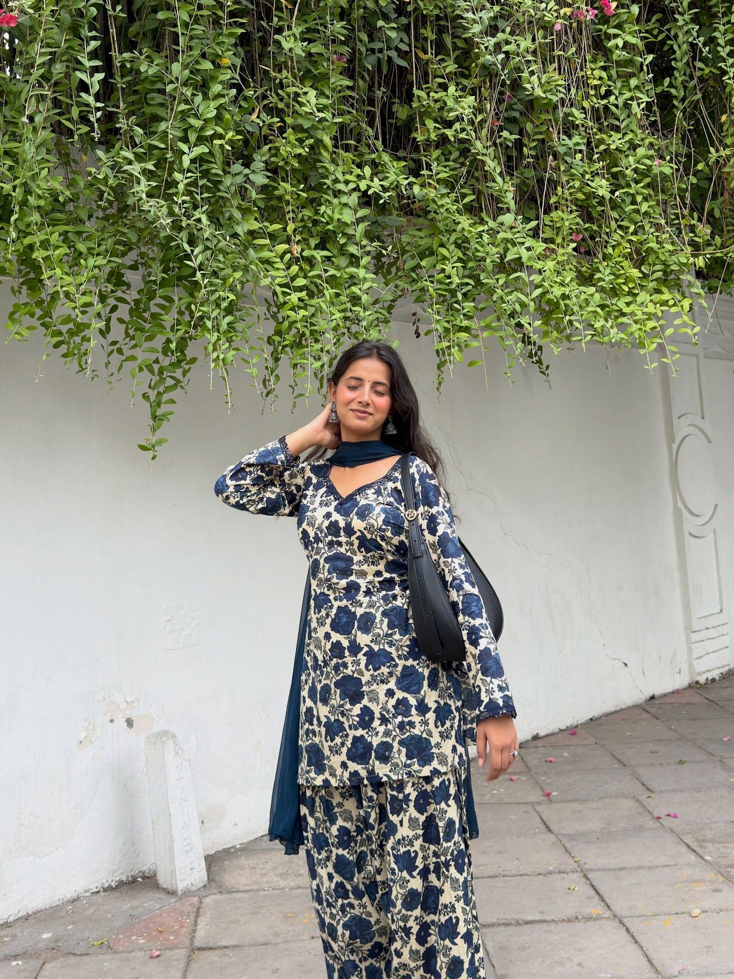 Riya Midnight Bloom Kurta Farshi Suit Set