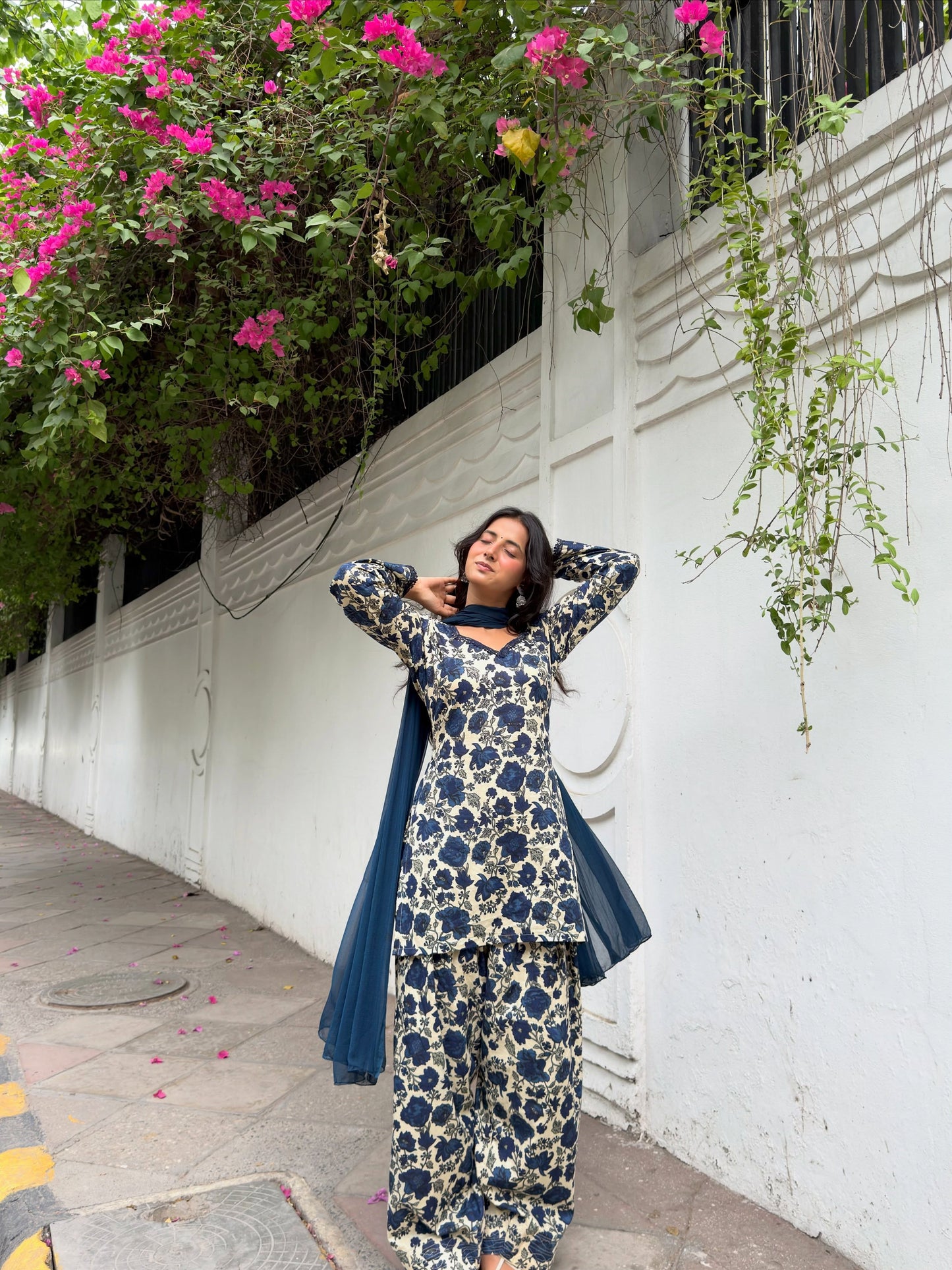 Riya Midnight Bloom Kurta Farshi Suit Set