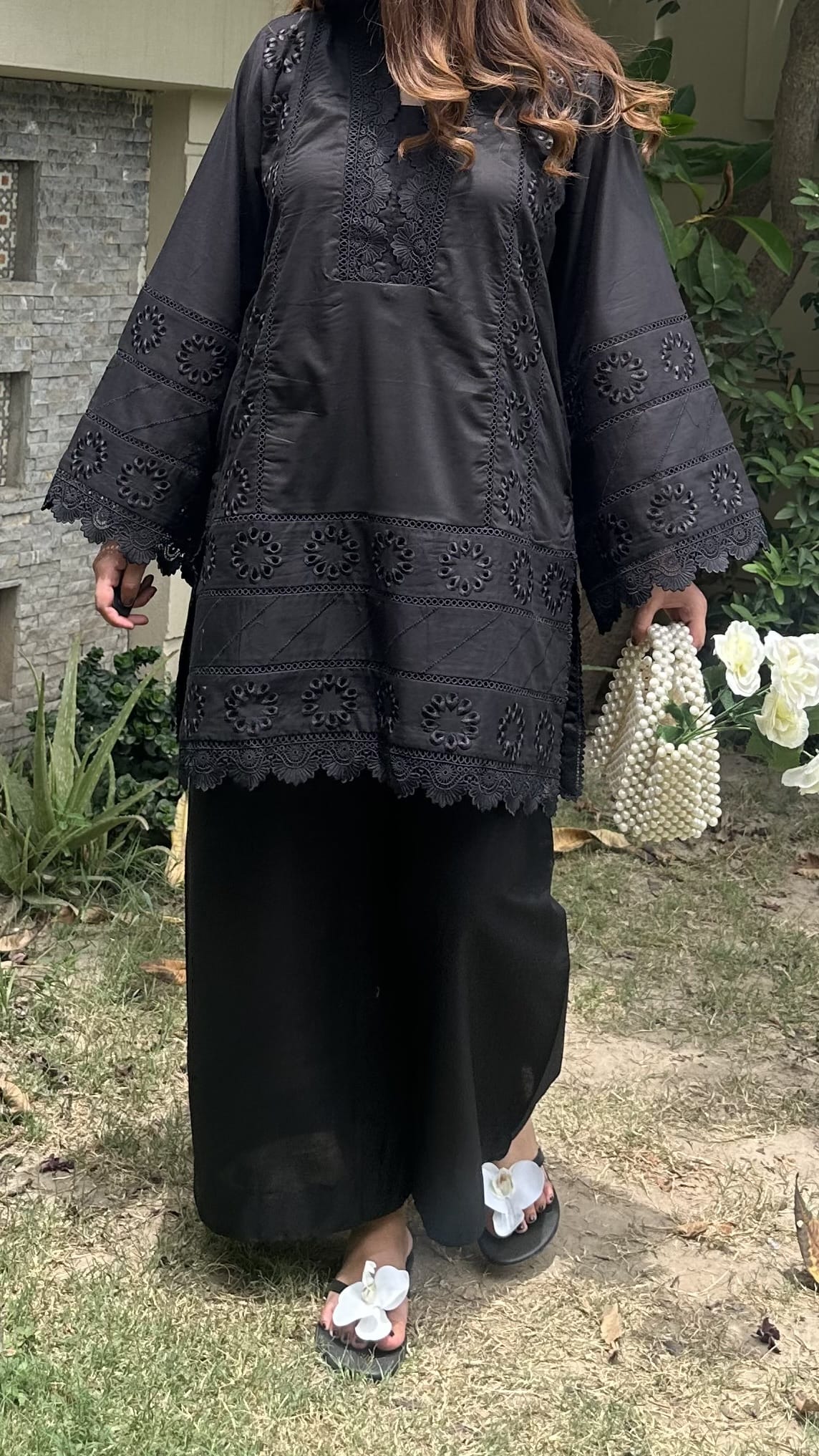 Meera Noor Black Embroidered Co-Ord Set