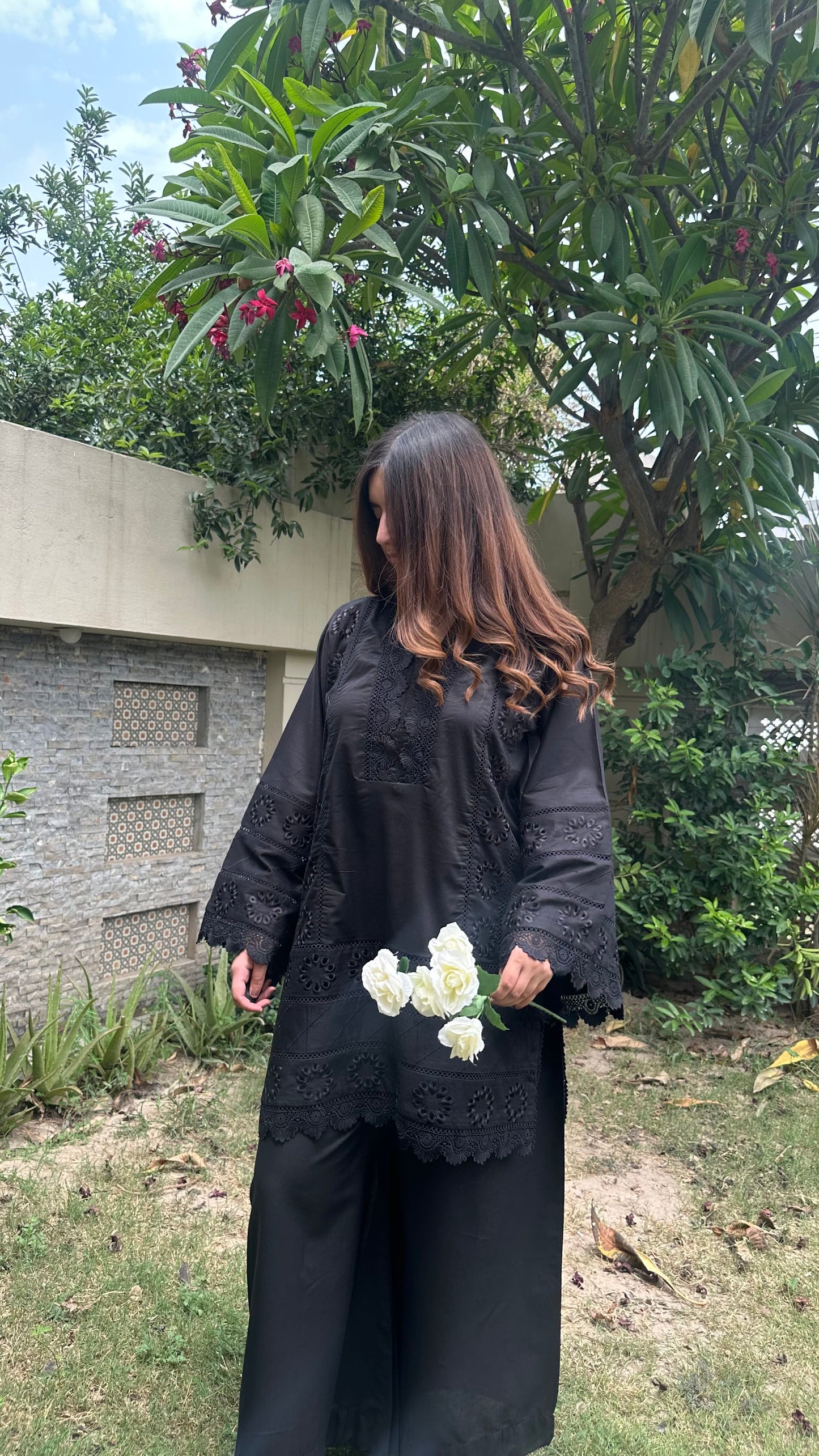Meera Noor Black Embroidered Co-Ord Set