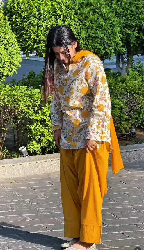 Sunflower Bloom Kurta Salwar Set