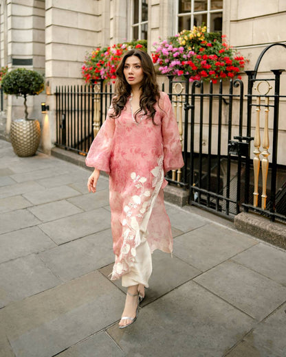 Gulnaar Premium Embroidered Kurta Palazzo Set